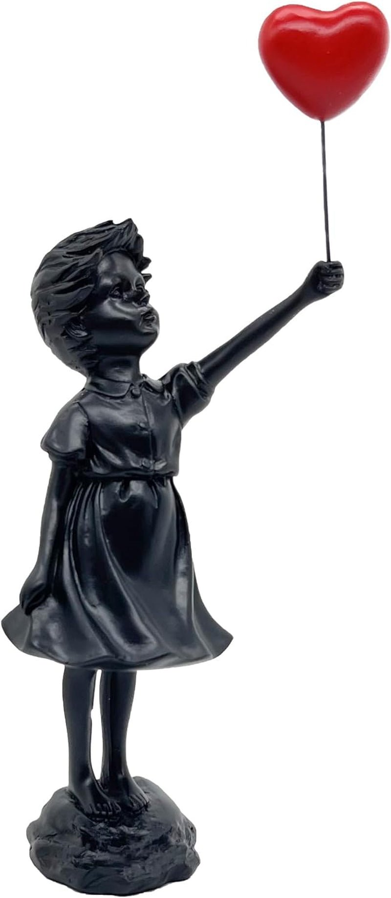 Fată drăguță cu balon, sculptură din rășină, statuie pentru decorațiuni interioare, statuie Banksy, fată cu inimă roșie, figura balon, sculptură de artă modernă pentru masă, raft, decor Statuete si sculpturi Naty Shop Qiqiunv95
