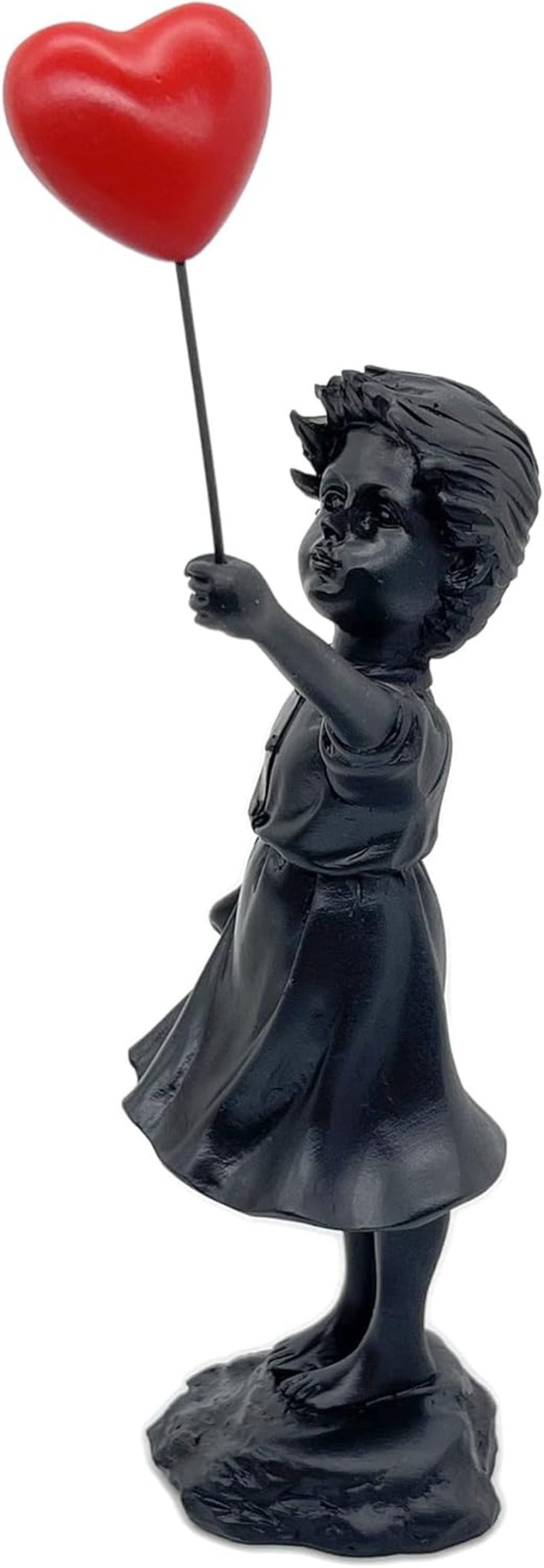 Fată drăguță cu balon, sculptură din rășină, statuie pentru decorațiuni interioare, statuie Banksy, fată cu inimă roșie, figura balon, sculptură de artă modernă pentru masă, raft, decor Statuete si sculpturi Naty Shop