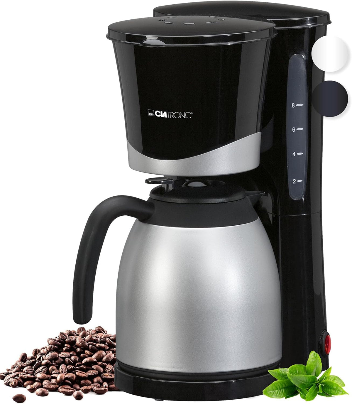 Cafetieră Clatronic® cu termos | pentru 8-10 cești de cafea | fără pierderi de temperatură | cafetieră cu filtru | 1 litru | Espressor | Cafetieră cu filtru cu termos | KA 3327 negru