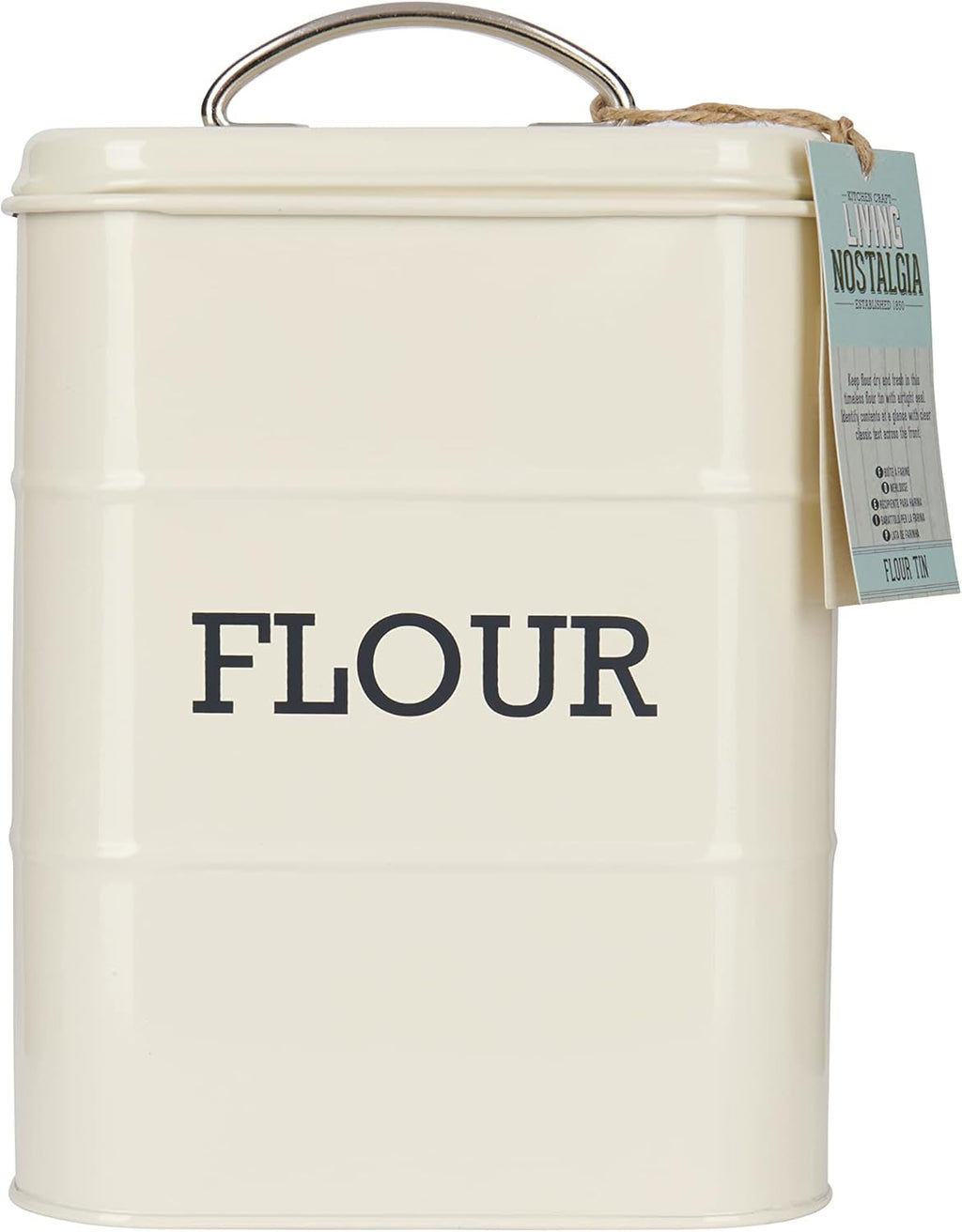 KitchenCraft Living Nostalgia recipient pentru făină, etanș, 17 x 12 x 24 cm, crem antic, crem Cutii depozitare alimente Naty Shop