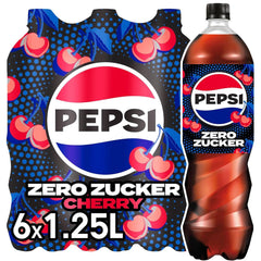 Pepsi Zero Sugar Cseresznyecukormentes üdítőital Cseresznye ízű, koffeines kóla palackban 6 x 1,25 literes Naty Shop Új verzió