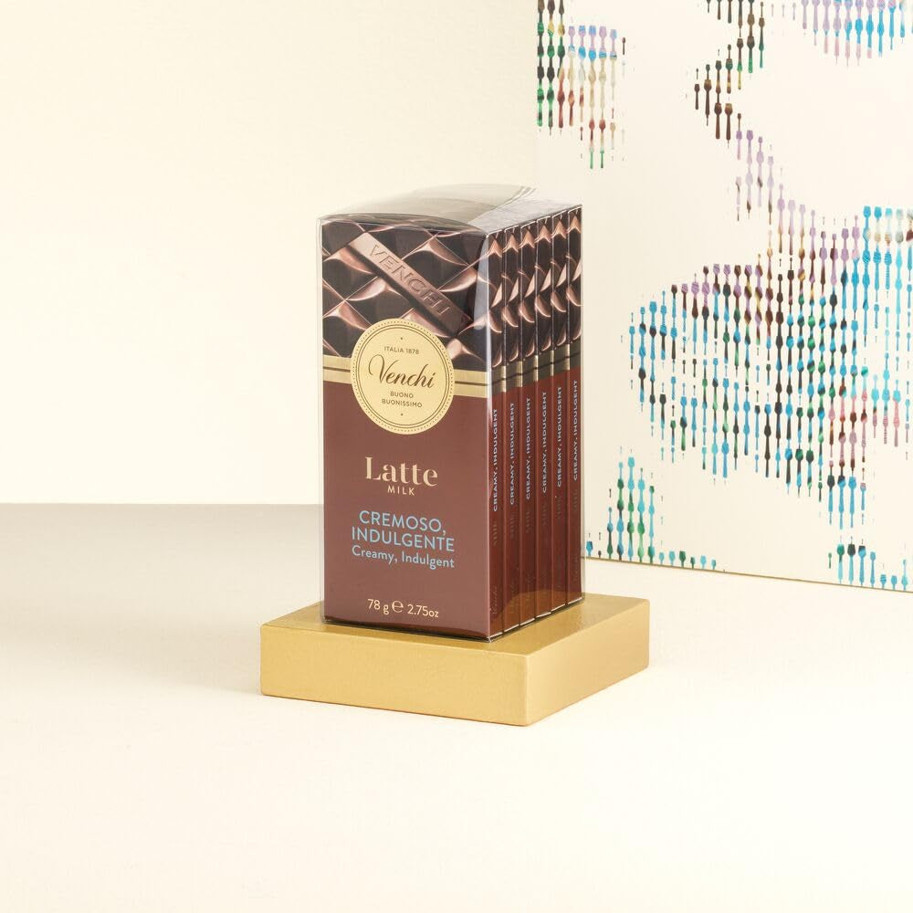 Venchi - 6 db válogatott tejcsokoládé szelet készlet, 468 g - Gluténmentes - Ajándékötlet