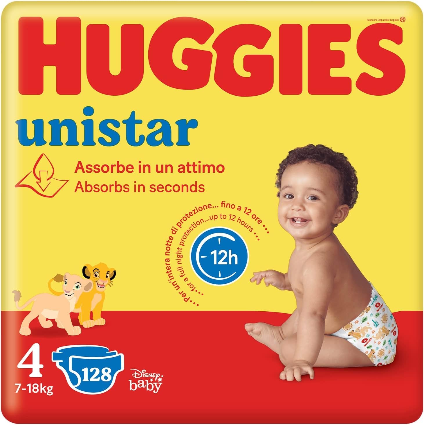 Huggies Unistar pelenka, 4-es méret (7-14 kg), 128 db-os pelenka (alap)