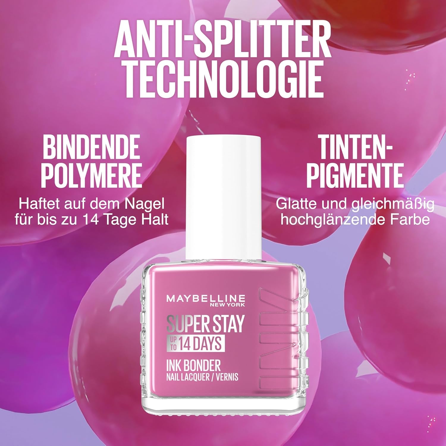 Oja Maybelline New York Super Stay Ink Bonder 113 Barely Sheer – ojă de lungă durată pentru unghii puternice și culoare intensă, 12,3 ml