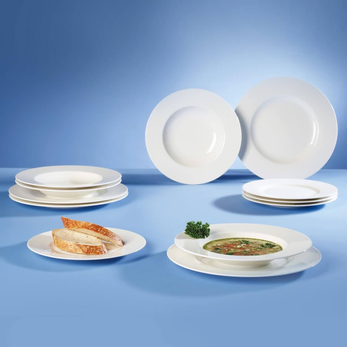 Villeroy & Boch – Wonderful World Dinner-Set 12 Teilig Weiß, Spülmaschinenfest, Mikrowellensicher, Teller, Geschirr, Porzellan, Speiseteller, Essteller, Set, Geschirrset Modern, Premium Porzellan Seturi vesela masa Naty Shop