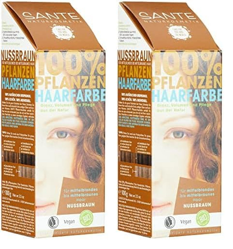 SANTE Natural Cosmetics Plant Hair Colour Powder, Natural Red, 100 g (1 pachet) Vopsea pentru par Naty Shop Castano Noce 100 G (pachet de 2)
