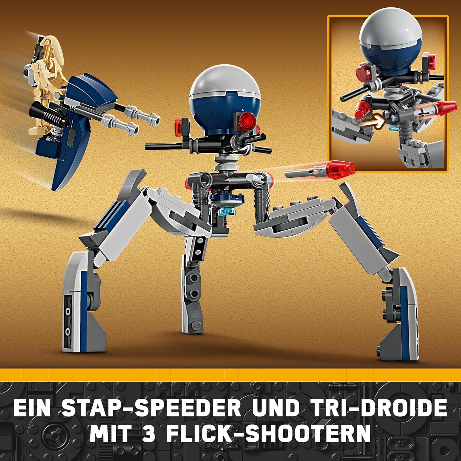 LEGO Star Wars 75372 Clone Trooper & Battle Droid Battle Pack csomaggal 4 minifigura, 5 droid és gyorshajtó motorkerékpár lövöldözős játékkal - Építőjáték 7 évesnél idősebb fiúknak és lányoknak Építőkészletek Besuche den LEGO-Store