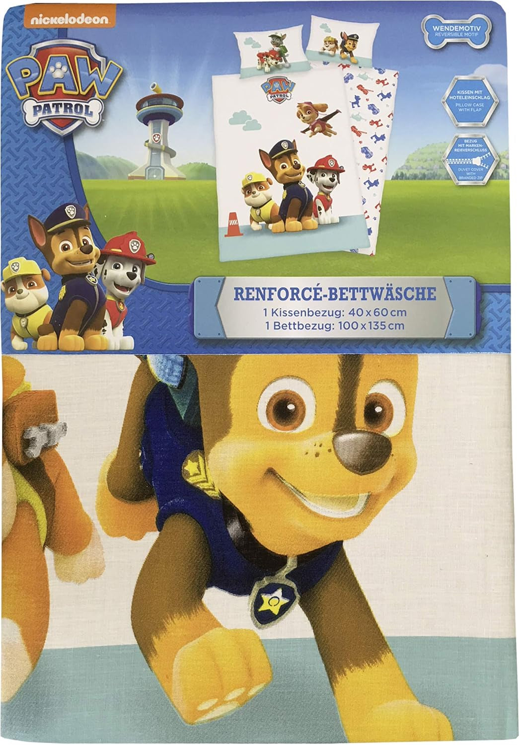 Set de lenjerie de pat pentru copii PAW Patrol, reversibila Lenjerie de pat - copii Naty Shop