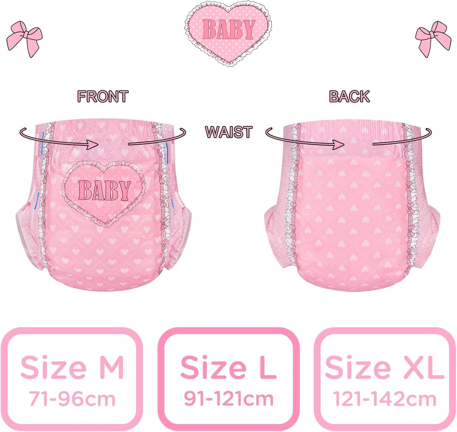 Nyomtatott pelenkák felnőtteknek, 5500-5800 ml, 2 csomag – pirosító baba (M)