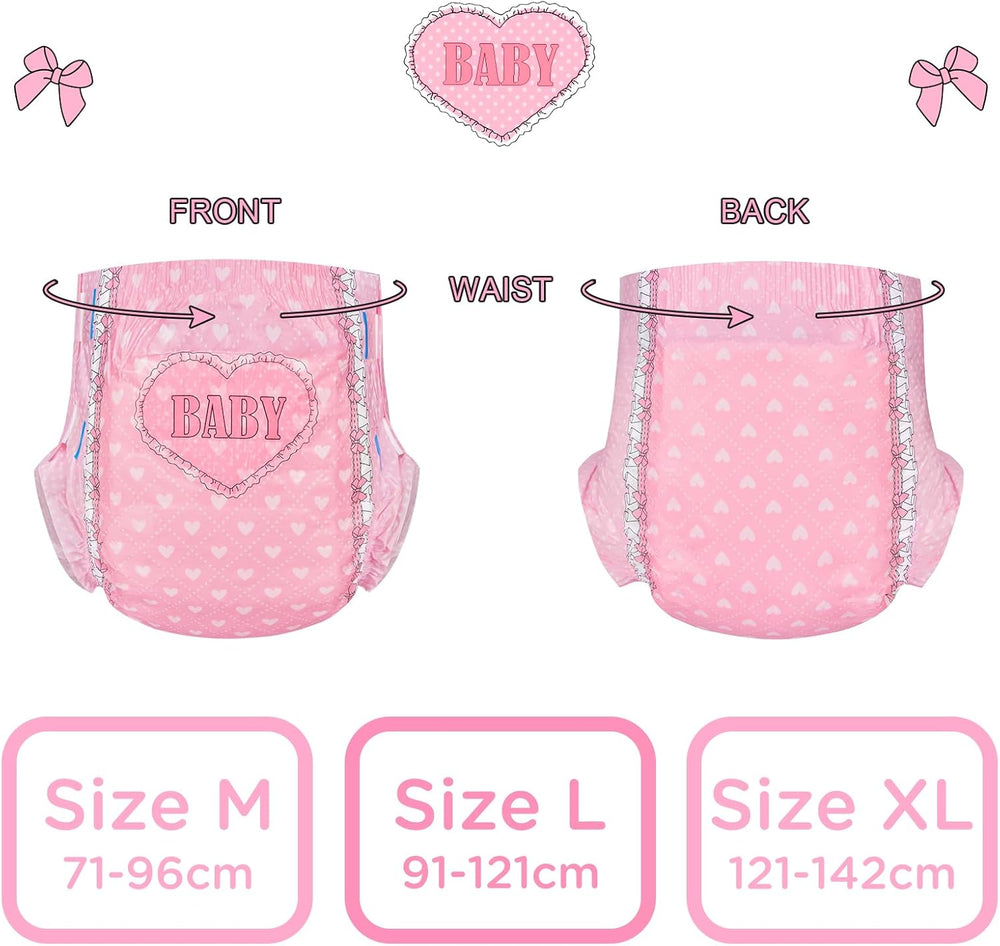 Nyomtatott pelenkák felnőtteknek, 5500-5800 ml, 2 csomag – pirosító baba (M)