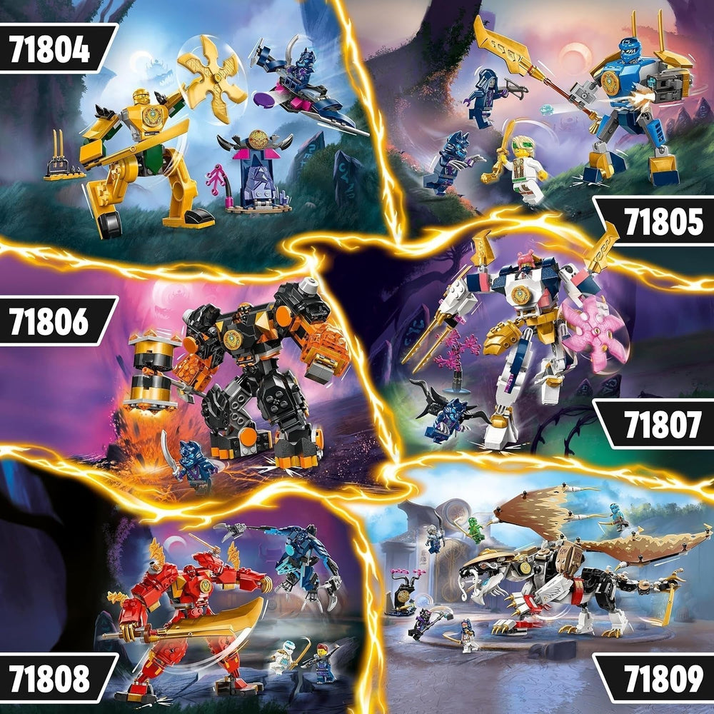 LEGO NINJAGO Arin's Battle Mech, nindzsa játék 4 évesnél idősebb gyermekek számára figurákkal, beleértve. Arin mini katanával, akciófigurákkal és mechekkel, kis ajándék fiúknak és lányoknak 71804 Építőkészlet Besuche den LEGO-Store