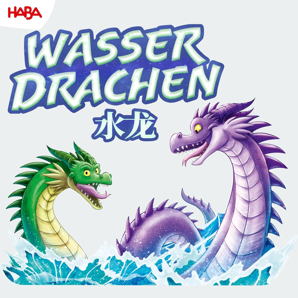 HABA Dragoni de Apă – Joc de zaruri și strategie pentru copii de la 5 ani în sus – Joc de societate captivant cu dragoni și figurine din lemn – Joc de familie pentru 2-4 jucători – 1307133001