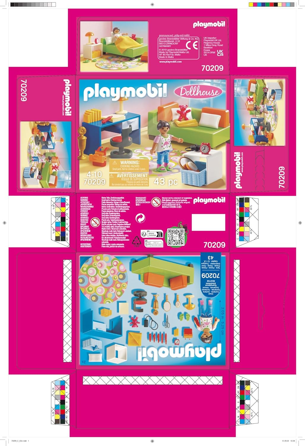 PLAYMOBIL babaház 70209 Ifjúsági szoba lányfigurával és kiegészítőkkel, 4 éves kortól Dollhouses Naty Shop