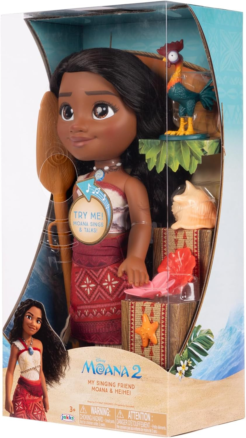 Disney - Moana 2 - Singende Puppe Moana, mozgatható - Größe 35 cm - Polinéz ruházat - Frisierbares Haar - Spielzeug für Mädchen ab 3 Jahren