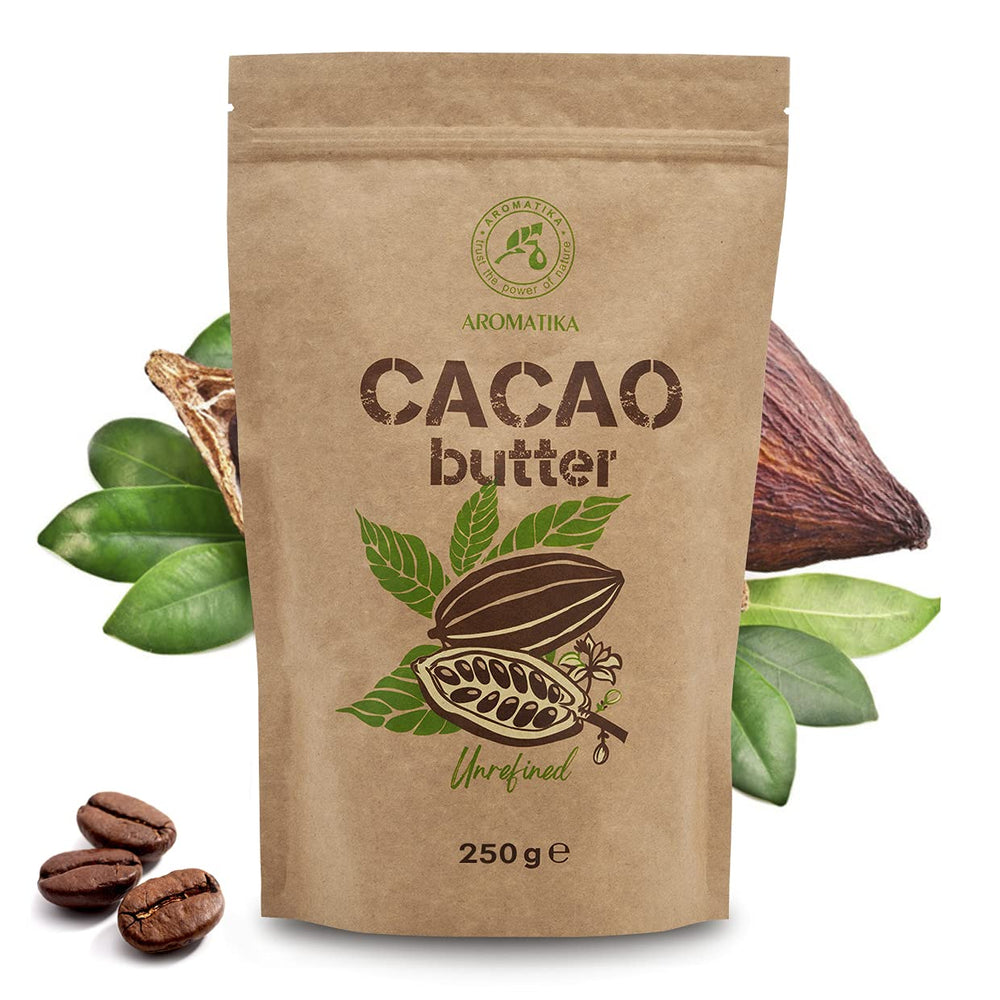 Kakaóvaj - 250g - Theobroma Cacao - Nyers kakaóvaj - Kakaóvaj Stückenben - Kaltgepresst - Unraffiniert - Rein und Naturlich - für Speisen und Hautpflege - Kakaóvaj