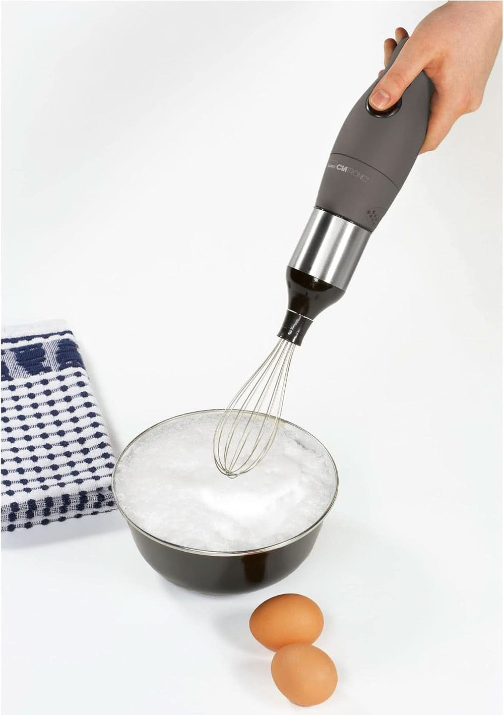 Clatronic® állványkeverő készlet | Keverő, Pürierstab, Zerkleinerer Aus Edelstahl | 400 Watt | 2 Geschwindigkeitsstufen | Alesschneider | Mixbehälter | Schneebesen | Multizerkleiner | SMS 3777 Kitchen Naty Shop