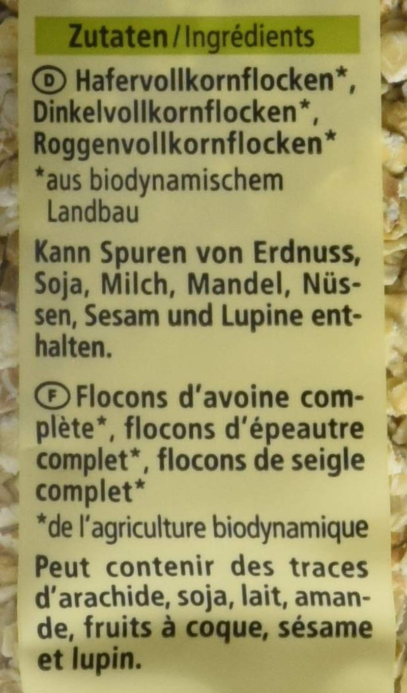 Bio 3-Korn Flocken, 500 G Cereale Naty Shop