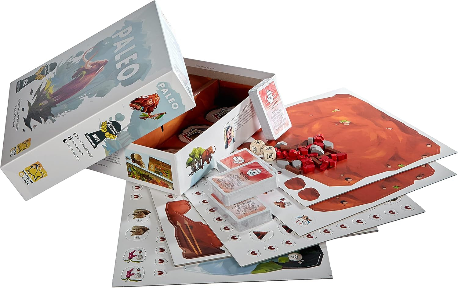 Hans im Glück, Paleo, joc de bază, Kennerspiel des Jahres 2021 (Jocul expert al anului 2021), joc de masă, 2-4 jucători, cu vârsta peste 10 ani, 45-60 minute, germană