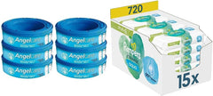 2320 Plus 2017 utántöltő doboz (6 csomag) és Pampers Harmony Aqua Baby nedves törlőkendő doboz, 720 törlőkendő (15 x 48), gyengéd bőrvédelem 99% vízzel
