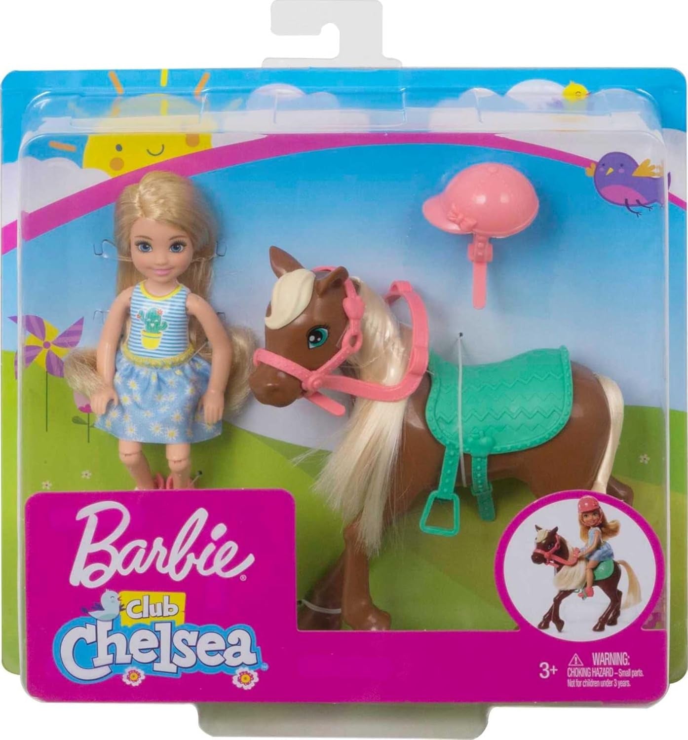 Barbie GHV78 - Club Chelsea játékkészlet babával és lóval, kb. 15 cm-es szőke divatos és kiegészítőkkel ajándék játék 3-7 éves gyerekeknek Naty Shop Dolls