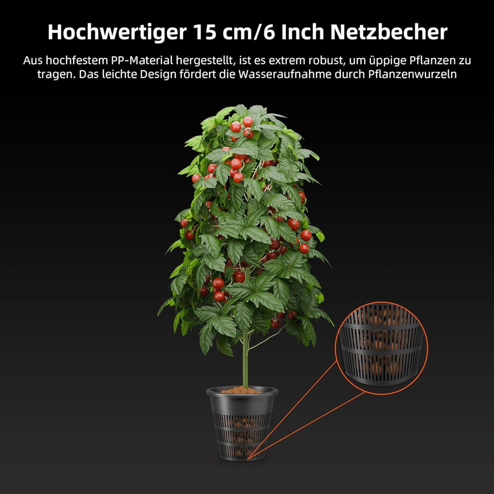 Sistem de creștere hidroponică Spider Farmer DWC cu cultură în apă adâncă de 27 de litri/7 galoane, design nou al capacului triunghiular, sistem de grădinărit cu picurare circulantă cu kit de picurare în ghiveci, pompă de aer de 8W, 2 găleți