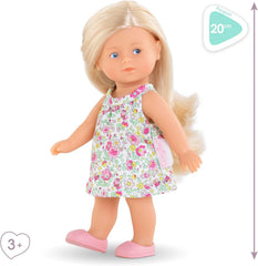 Les Trends Corolline Rosy Miniwelt készlet, Vollvinylpuppe mit langem Haar, Bürste, extra outfit Geschenkboxban, 4 Teile, Vanilleduft, 20 cm, kb 3 Jahren