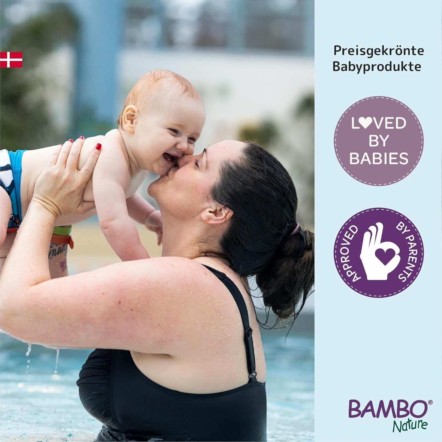 Bambo Nature Baby úszópelenka, S méret (7-12kg), 12 pelenka | Secure Fit eldobható úszópelenkák | Vízálló kényelem vízi játék közben