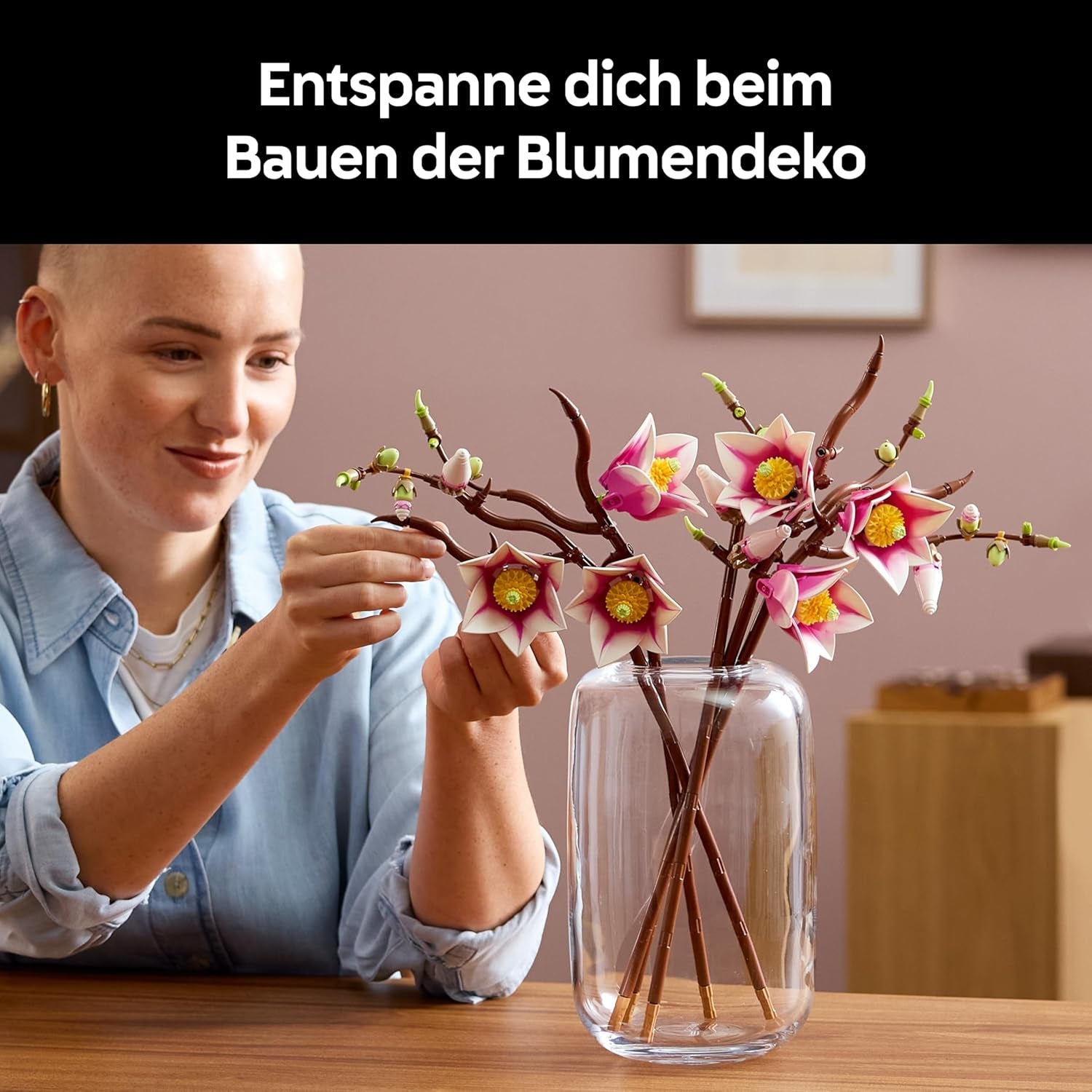 LEGO Botanicals Magnolienzweige - Művirág szett felnőtteknek - 5 mesterséges magnólia dekorációhoz a nappaliban vagy hálószobában - Barkácsolás ajándékötlet nőknek - 11510