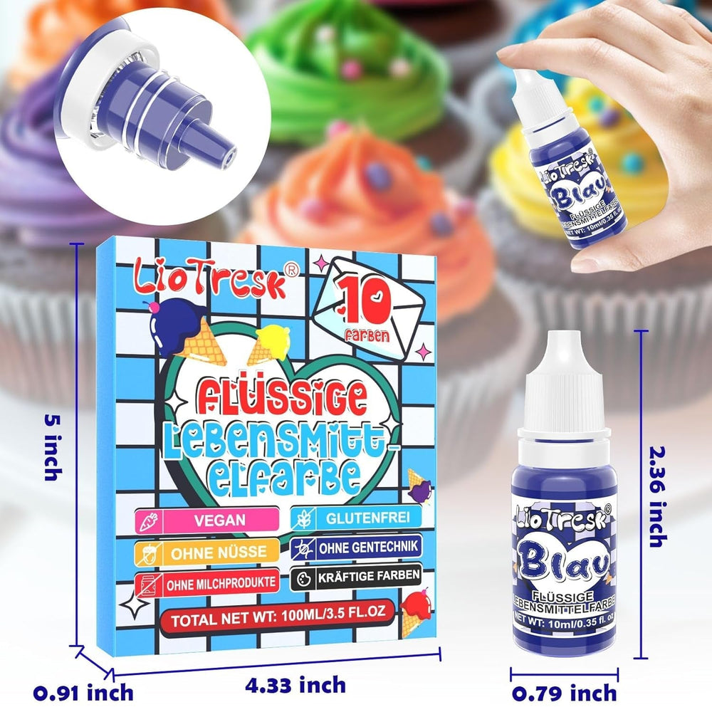 Set 10 coloranti alimentari, lichizi, 10 x 10 ml Naty Shop