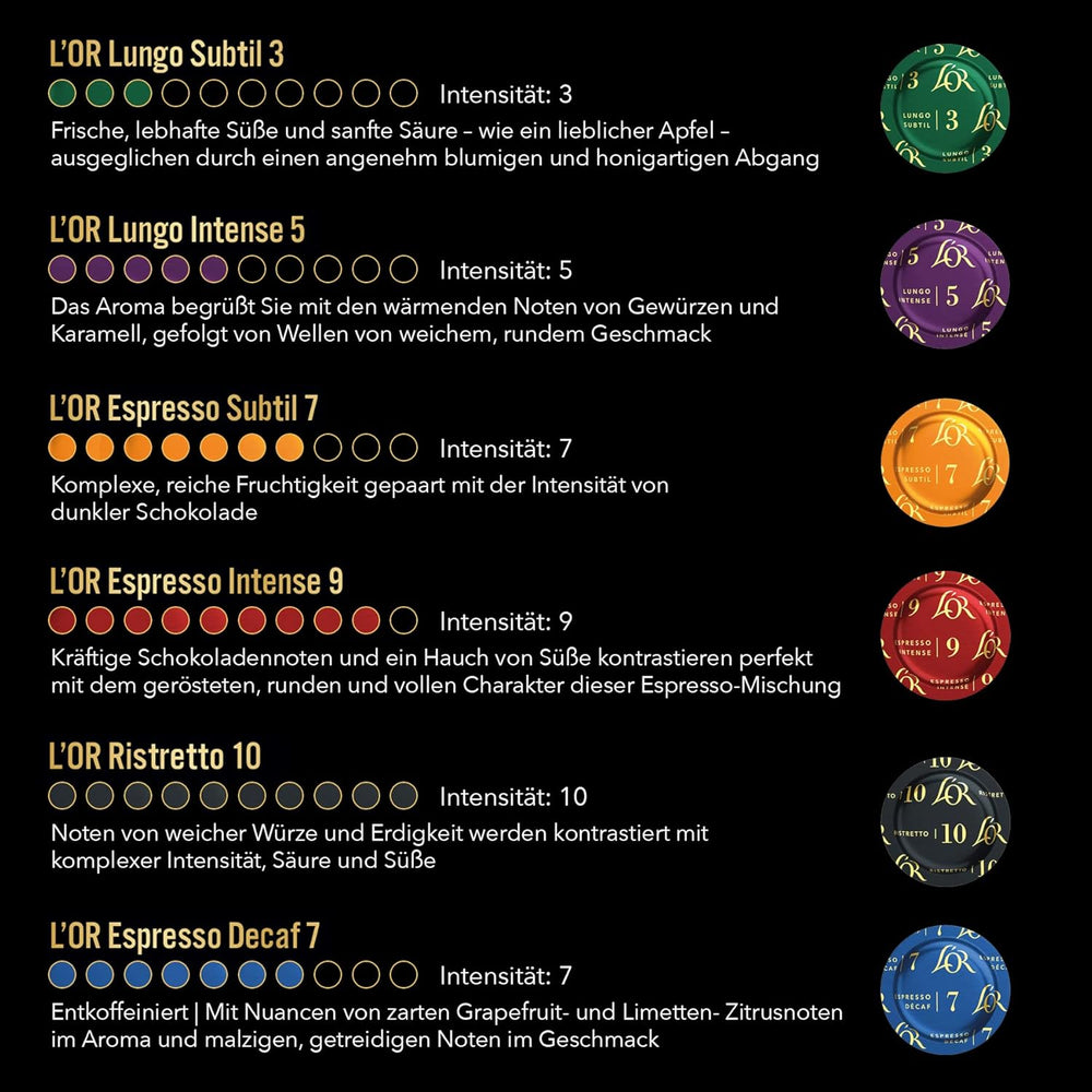 L'OR Suprême Lungo Intense 5, mild, Intensität 5/10, Nespresso* Pro kompatible Kaffeekapseln, 50 Kapseln