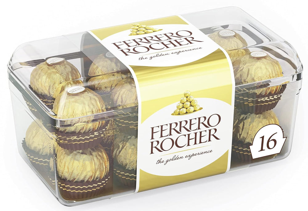 Ferrero Rocher – Ropogós és krémes diós praliné különlegesség – 5 csomag, egyenként 16 különálló pralinéból
