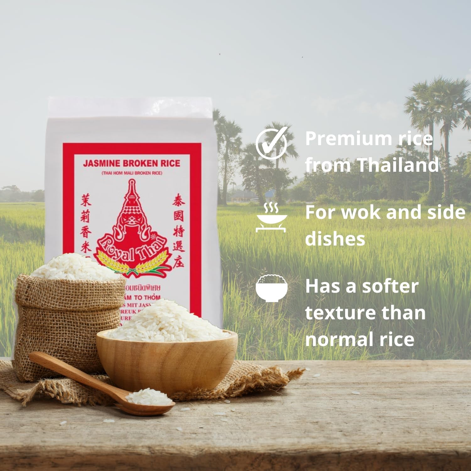 ROYAL THAI RICE - Törött jázmin rizs - 1 x 20 kg