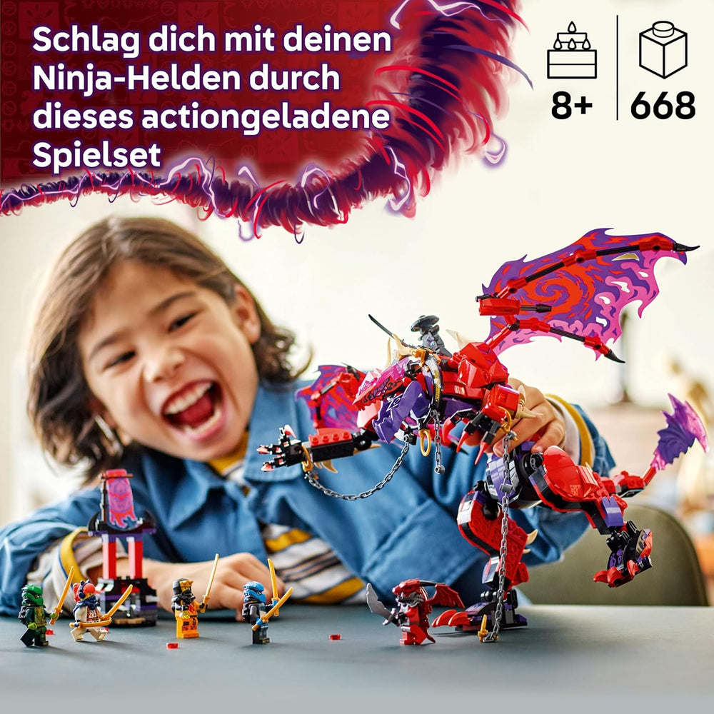 LEGO NINJAGO Chaosdrache Donnerzahn - Spielzeug mit 6 Ninja Minifiguren - Rollenspiel Bauset für Jungen und Mädchen ab 8 Jahren - Geschenke für TV-Serie Aufstieg der Drachen 71832