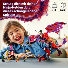 LEGO NINJAGO Chaosdrache Donnerzahn - Spielzeug mit 6 Ninja Minifiguren - Rollenspiel Bauset für Jungen und Mädchen ab 8 Jahren - Geschenke für TV-Serie Aufstieg der Drachen 71832