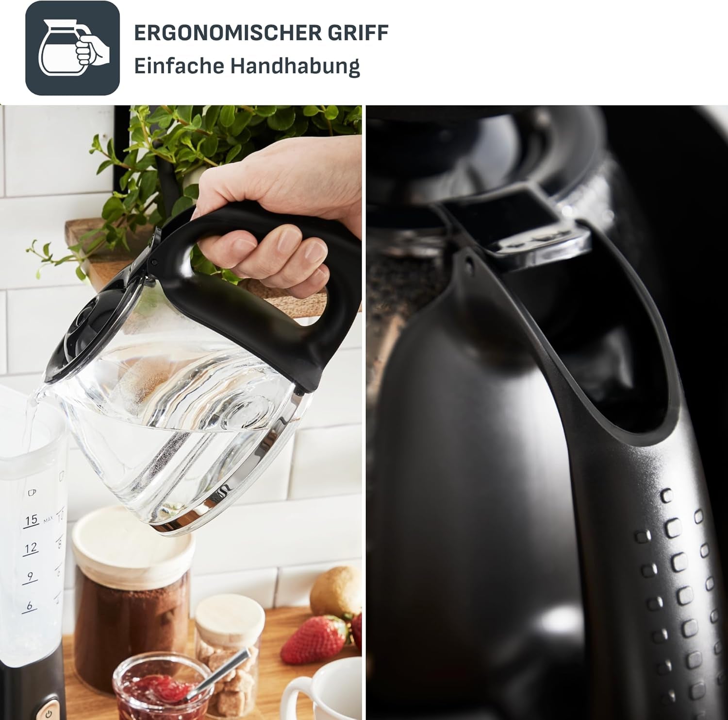Espressor cu filtru Tefal Includeo, espressor extrem de ușor de utilizat, potrivit pentru dreptaci și stângaci, deschidere automată a capacului, 1,25 l, 10 până la 15 cești, CM533811