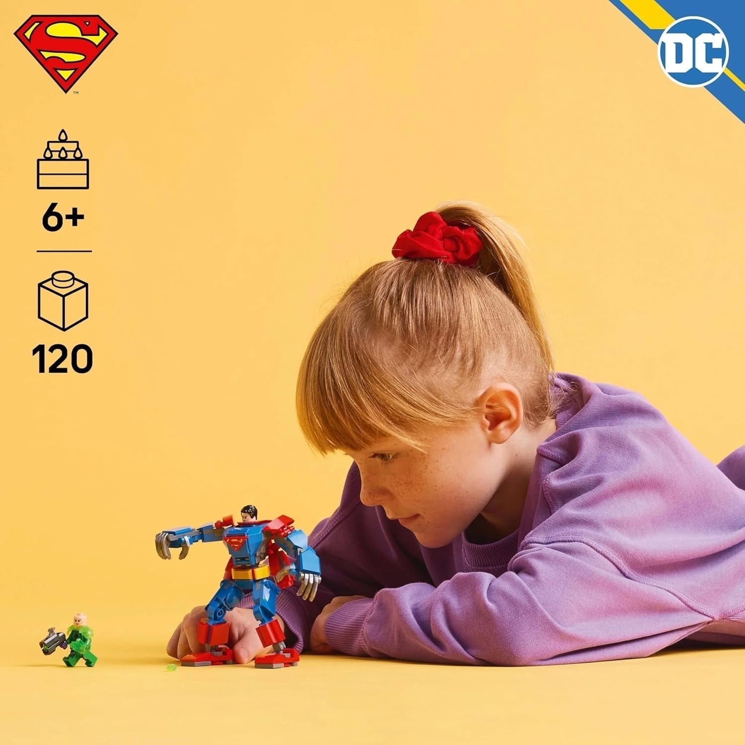 LEGO DC Superman Mech vs. Lex Luthor - Szuperhős játék 2 minifigurával - Megépíthető akciófigura mozgatható karokkal, lábakkal és ujjakkal - Ajándék 6 év feletti fiúknak és lányoknak 76302 Építőkészletek Besuche den LEGO-Store