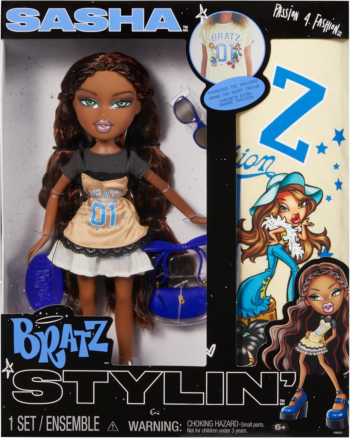 Bratz Stylin' Jade - Modepuppe mit T-Shirt um Gestalten für Dich, beleértve a kiegészítőket, Niedliches Spielzeug für Mädchen