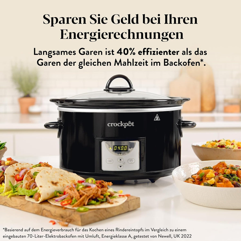 Slow cooker digital Crockpot, 3,5 L (3 până la 4 persoane), CSC113X Slow Cooker Naty Shop