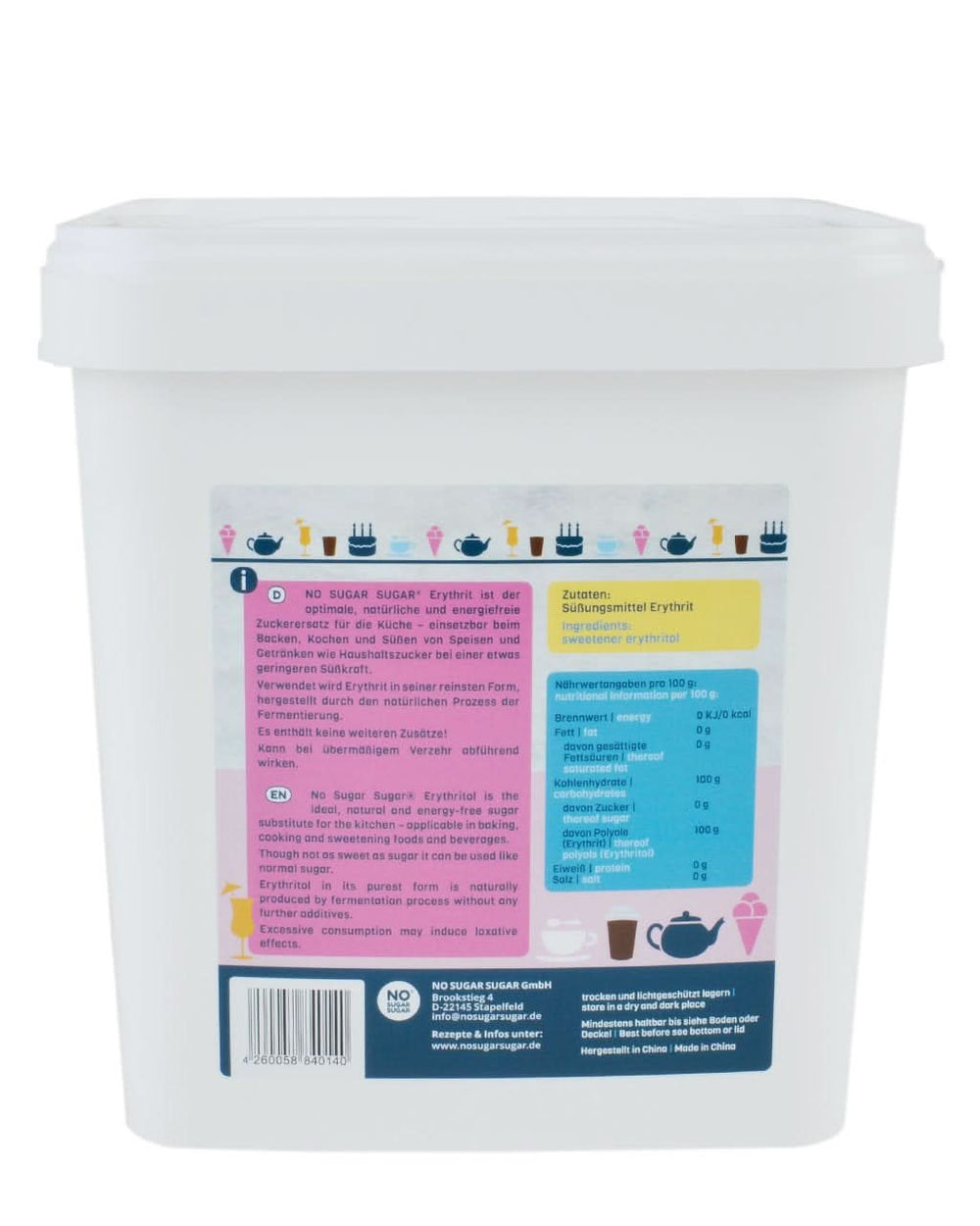 Cukormentes, természetes eritrit kalória nélkül, cukorhelyettesítőként használható, 4,5 kg édesítőszer Naty Shop