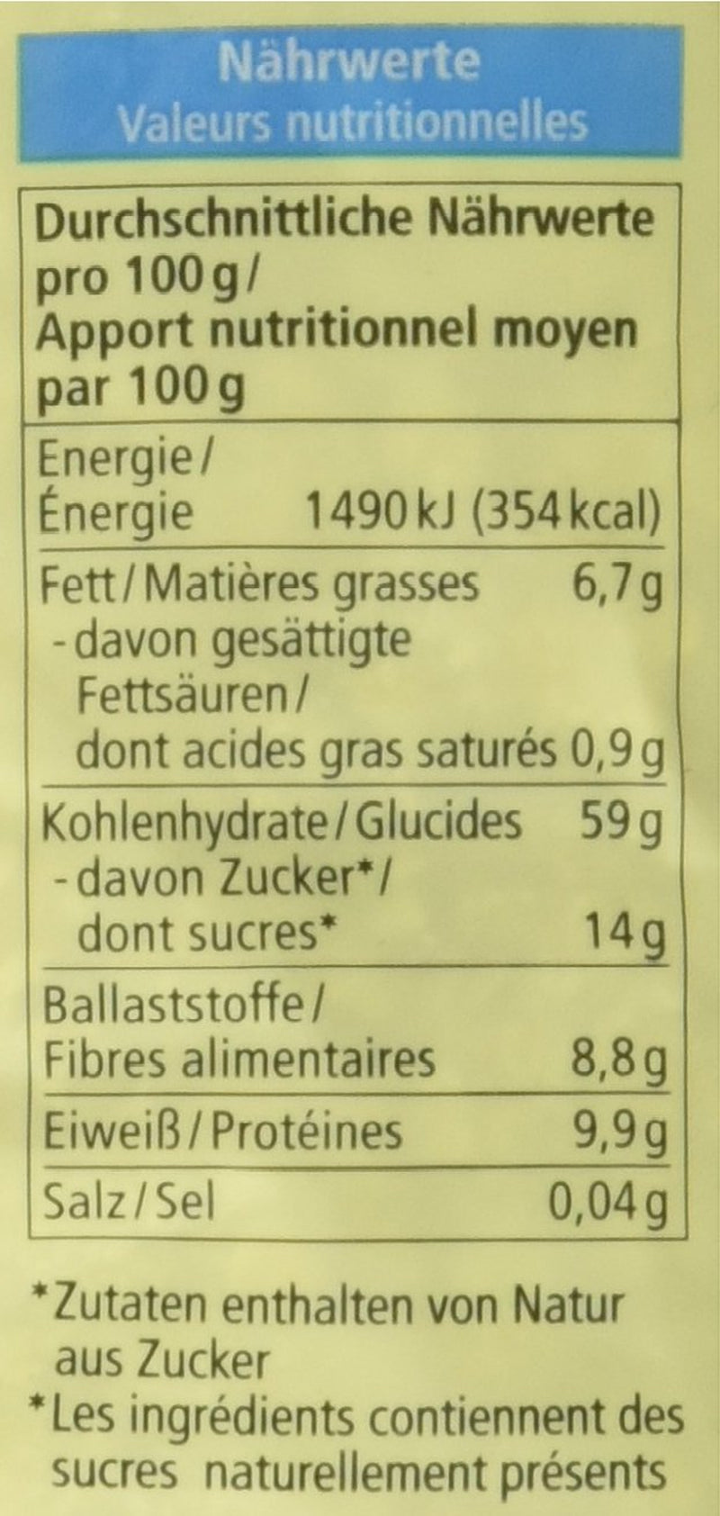 Bio Bircher müzli, vegán (1 x 500 g)