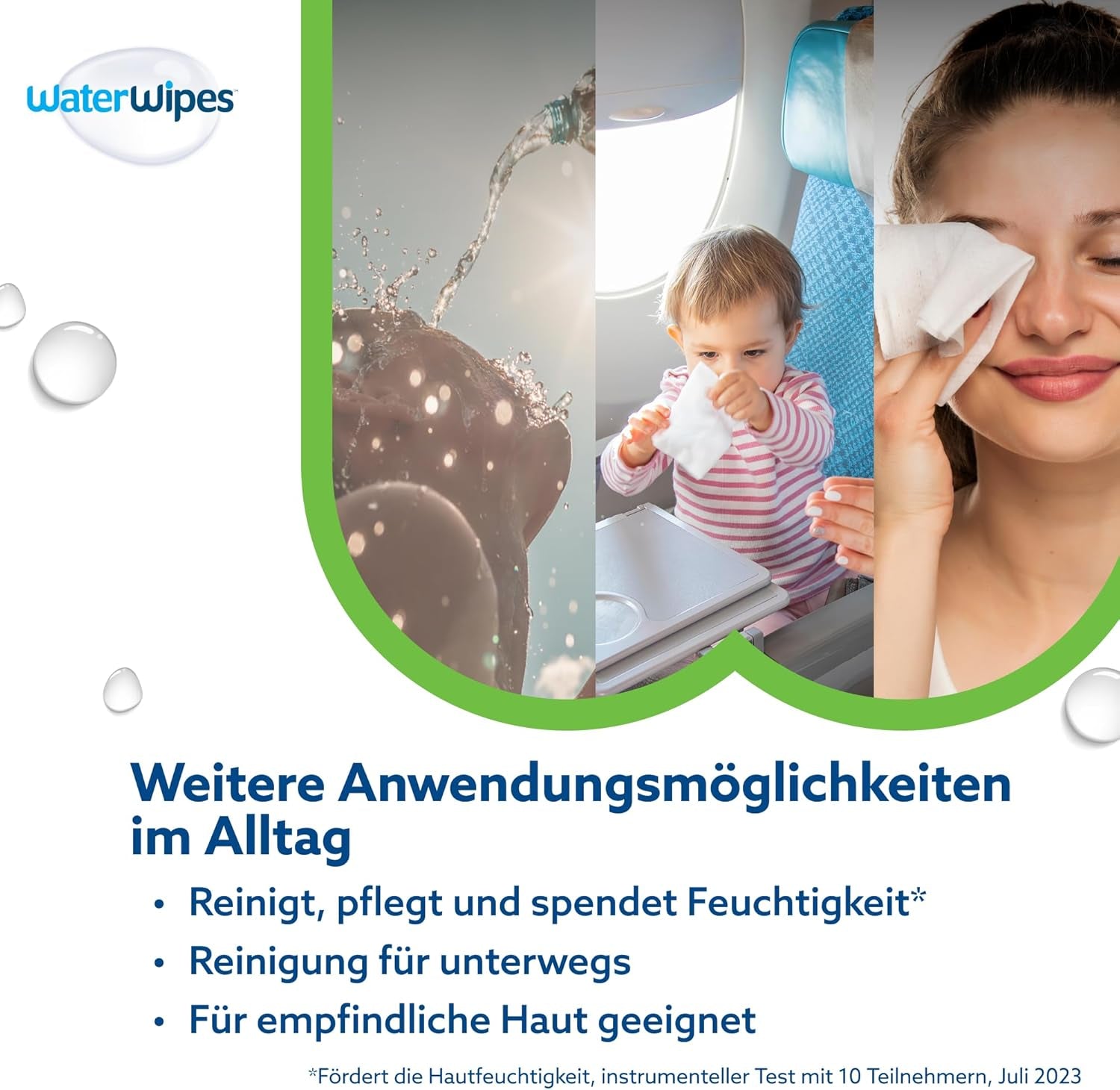 WaterWipes Sensitive+ Hydrating Boost nedves törlőkendők, hidratáló törlőkendők, 360 darab (6 csomag), 3 az 1-ben tiszta, ápoló, hidratáló, 99% aloe vera víz, illatmentes baba törlőkendők