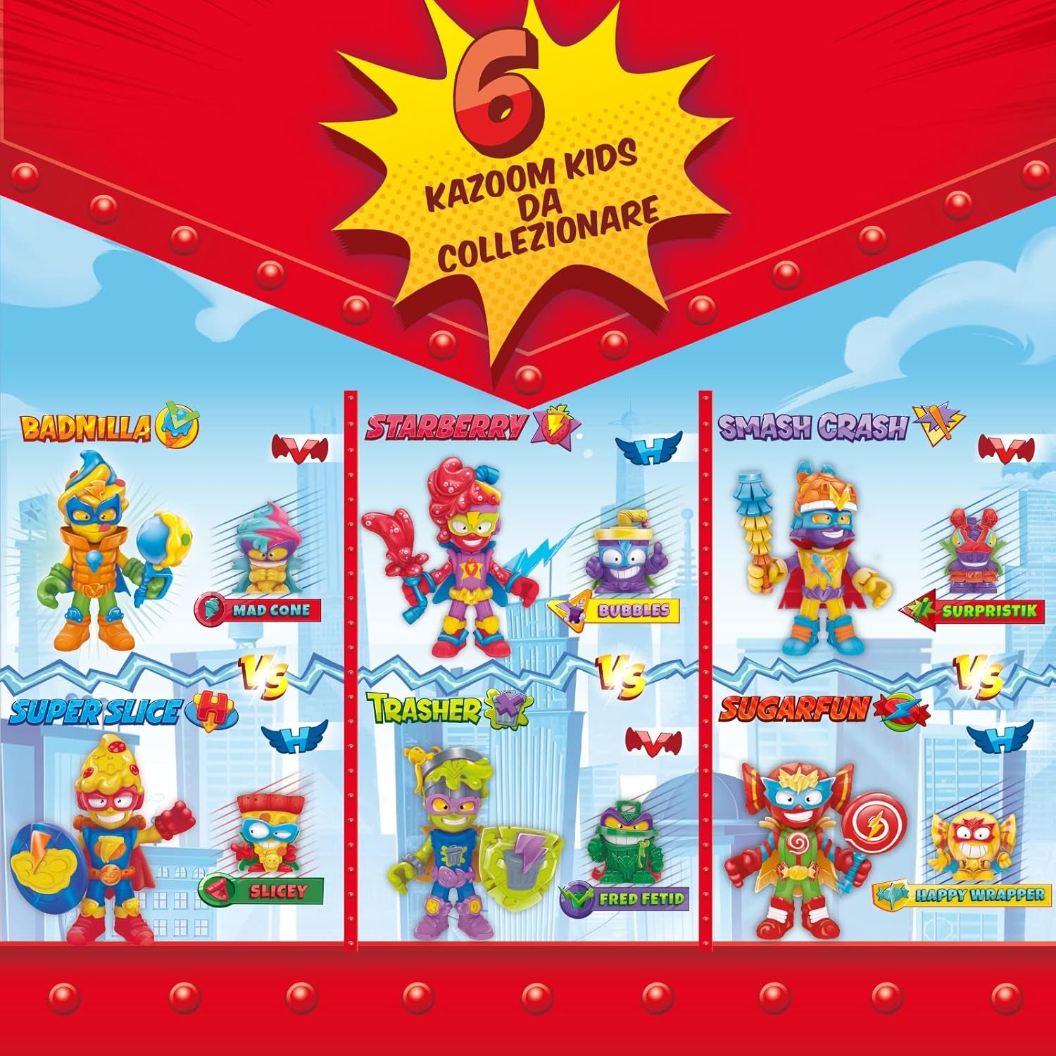 SUPERTHINGS OF KABOOM - Komplette Kollektion der Kazoom Kids, ez a doboz 6 Kazoom gyereket tartalmaz, PST8B016IN00