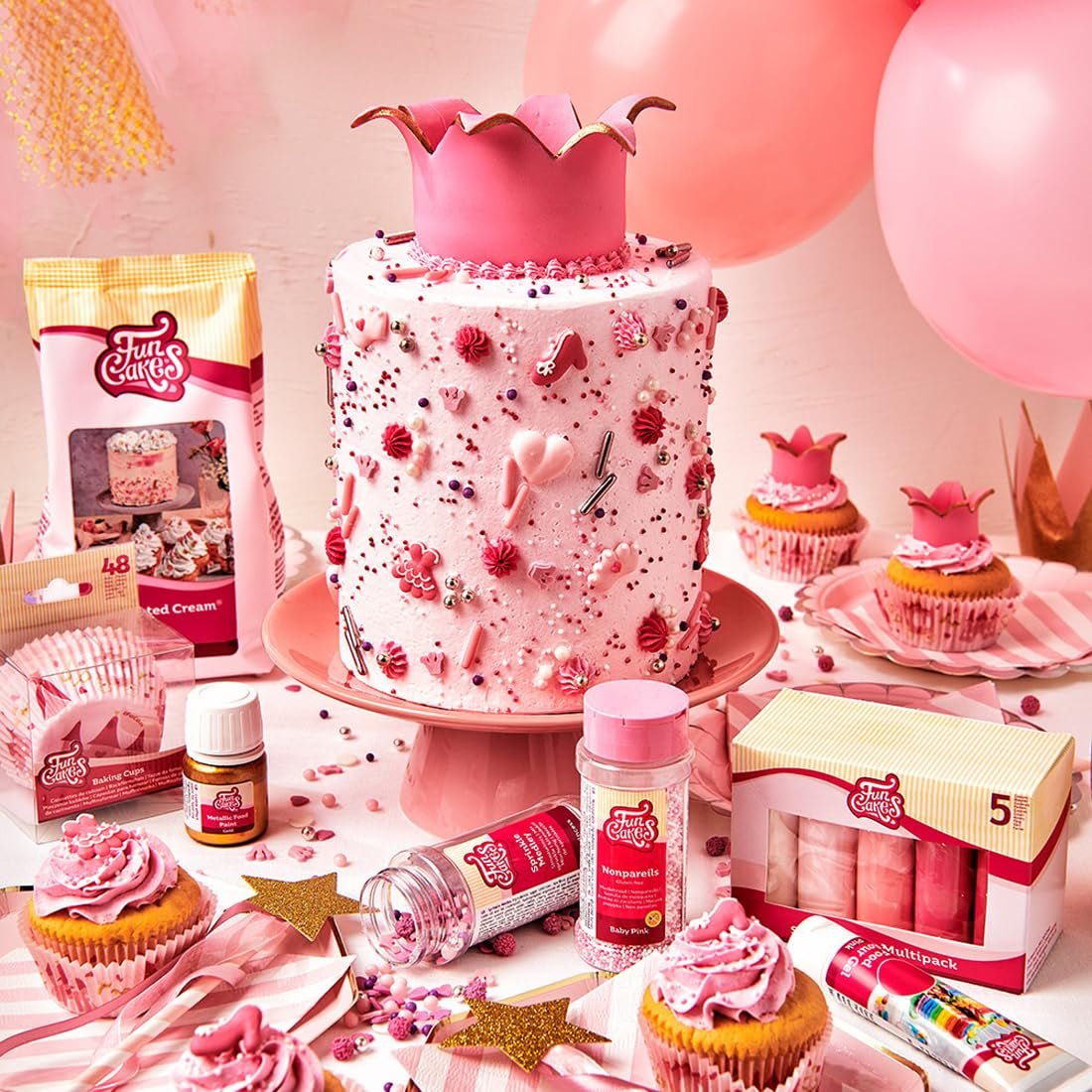 FunCakes Roll Fondant Hot Pink: Ușor de folosit, neted, flexibil, moale și pliabil, perfect pentru decorarea prăjiturilor. Fără gluten. 1 kg Pasta de zahar Naty Shop