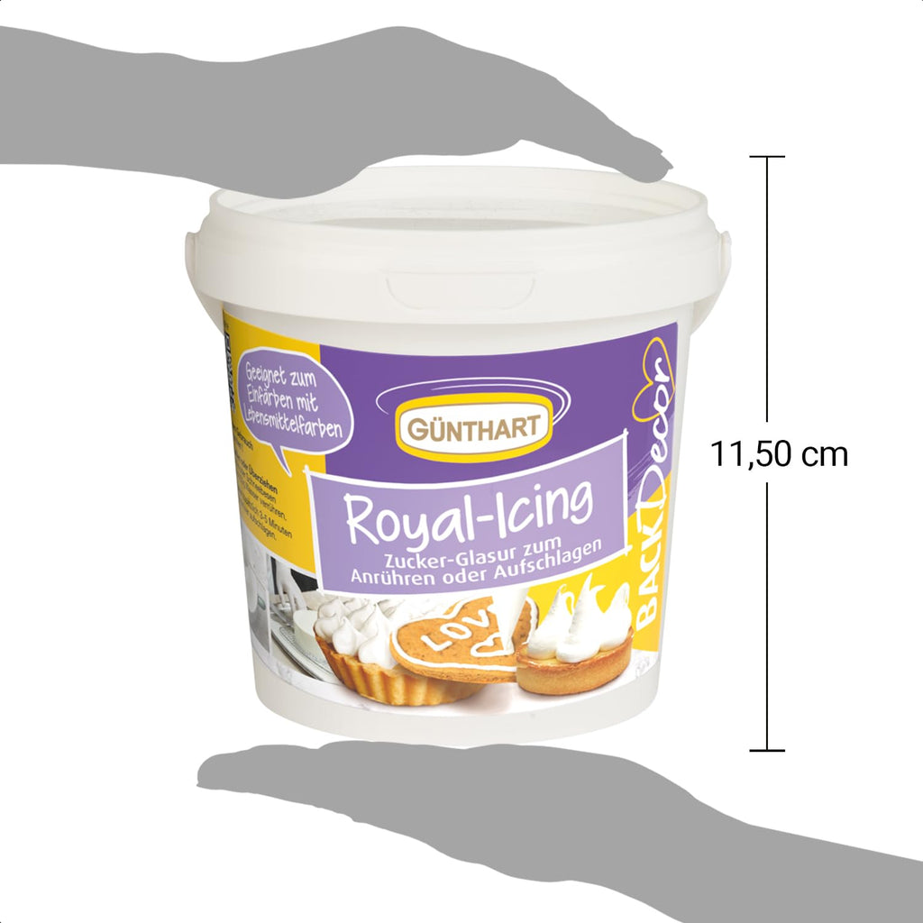 Găleată Günthart BackDecor Royal Icing cu 300 g pulbere pentru decorarea produselor de patiserie sau ca strat de acoperire, 1 pachet (300 g) Pasta de zahar Naty Shop