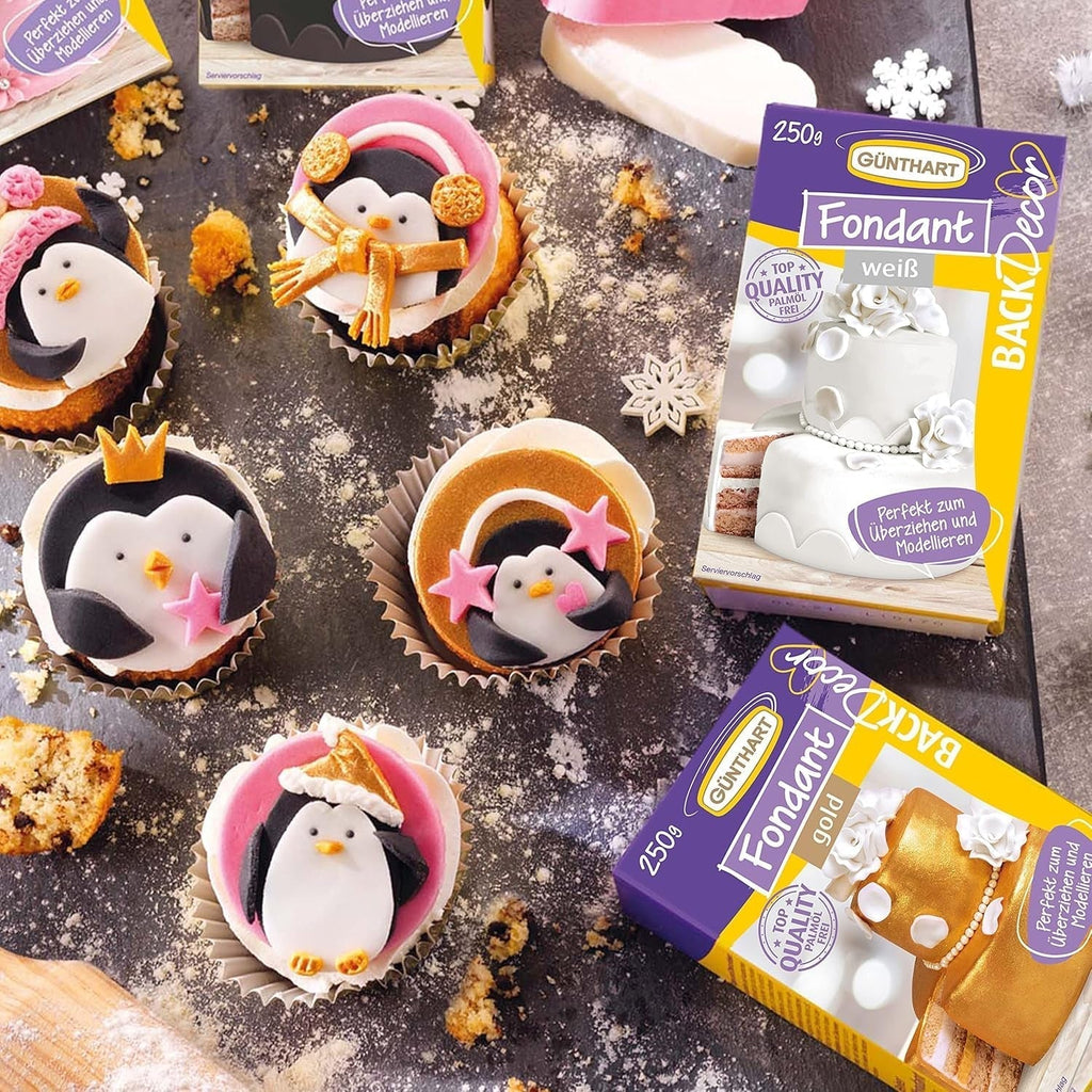 Günthart BackDecor fondant roz | calitate superioară | gata de utilizare | fără ulei de palmier | rezistent la rupere | pentru acoperirea prăjiturilor și produselor de patiserie | potrivit pentru modelare | pachet de 2 (1 x 250 g) Pasta de zahar Naty Shop