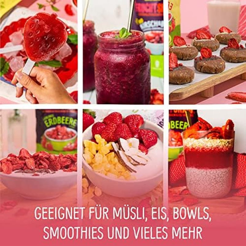 Gustare de fructe organice pentru copii: 6x15g căpșuni organice liofilizate - Fructe liofilizate - Fructe uscate - Little rascals de la NutriPur Produse deshidratate Naty Shop