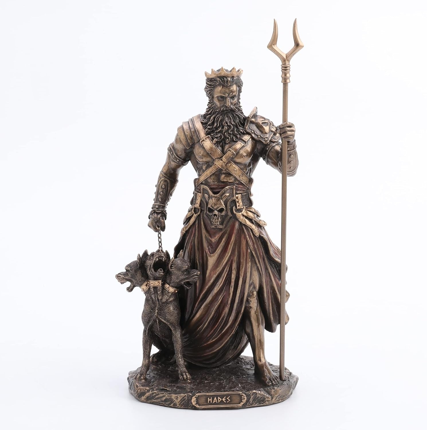 Hades zeu grec al lumii subterane cu statuie cu creier, 26,9 cm, rășină turnată la rece, finisaj bronz antic Statuete si sculpturi Naty Shop Bronz Talie unică