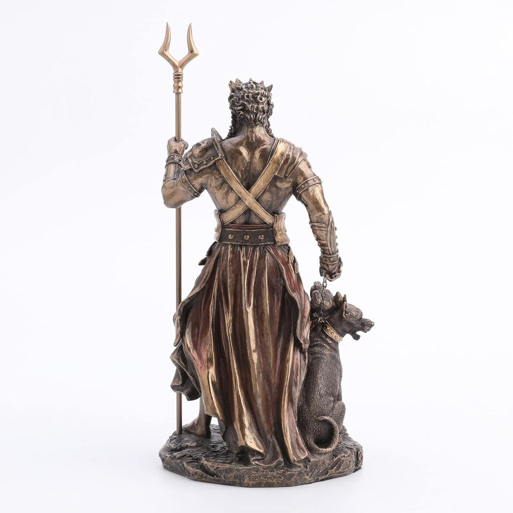 Hades zeu grec al lumii subterane cu statuie cu creier, 26,9 cm, rășină turnată la rece, finisaj bronz antic Statuete si sculpturi Naty Shop