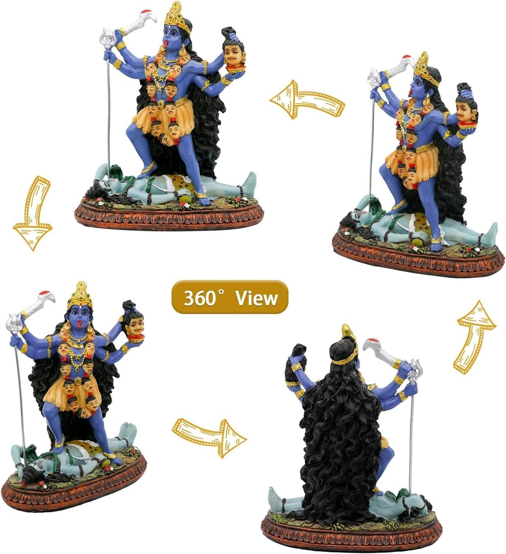 Hindu God Kali Ma Statue, India Goddess Kali Bhavatarini Destroyer Statue Decorative Hindu Goddess of Time and Death Figurine Murti Diwali Pooja Gifts Home Office Temple Mandir Altar Puja Items Statuete si sculpturi Naty Shop