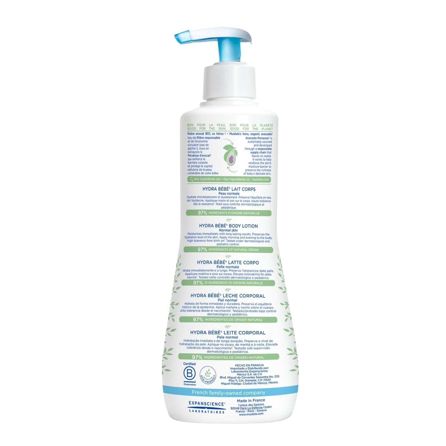 Hydra Bébé - Lapte de corp pentru pielea sensibilă a bebelușului, 500 ml Copii - Baie si Skincare Naty Shop
